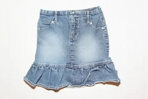 Guess Jeans Girl's Size 4 Blue Denim Jean Ruffled Skirt - Picture 1 of 10