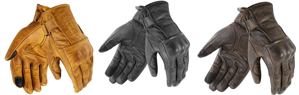 ASPIDEX ORCA VINATGE Guanti Moto Racing REX Pelle con Protezioni Cinturino Polso - Immagine 1 di 1