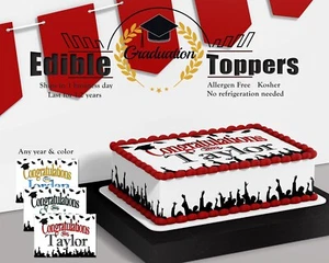 Personalized custom Graduation cake topper. Edible paper sugar sheet picture - Picture 1 of 5