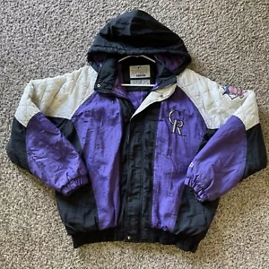 Vintage Colorado Rockies MLB Starter Jacket/Coat hooded Large - Picture 1 of 10