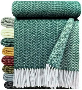 Wolldecke 100% Schurwolle Wohndecke Plaid Decke 140 x 200cm Tirol-K Grün - Bild 1 von 3