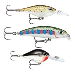 Rapala Wobbler Kit Truite perche Ultra Léger 3Stk Appâts artificiels Méné Crank - Photo 1/4