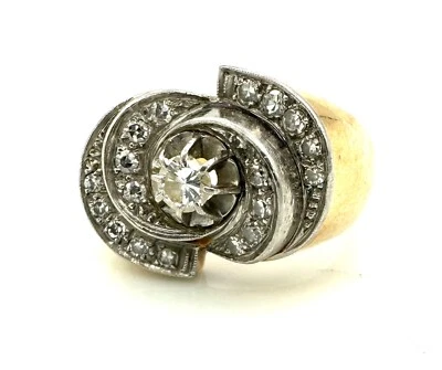 MAGNIFIQUE BAGUE OR 18 CARATS - Diamant 0,20 carat - 13,03 g - Photo 1/4