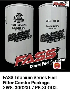 FASS Titanium Series Diesel Fuel Filters XWS-3002XL / PF-3001XL-Replaces FF-3003 - Picture 1 of 4