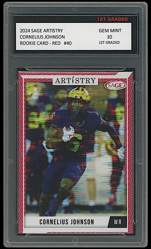Cornelius Johnson 2024 Sage Artistry Red 1st Graded 10 Rookie Card RC NCAA #40 - Image 1 of 1