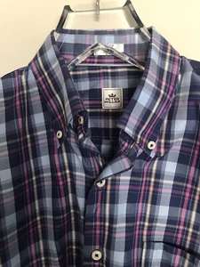 PETER MILLAR Men's Blue Pink Plaid L/S Shirt Large - Picture 1 of 4