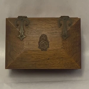 1873 Antique Heavy Hinged Carved Wood Fraternal Trinket Keepsake Box Sigma Phi Z - Picture 1 of 12