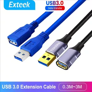 SuperSpeed USB 3.0 Male to Female Data Cable Extension Cord For Laptop PC Camera - Picture 1 of 22