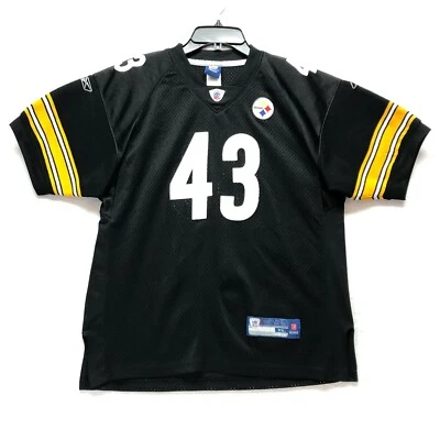 Camiseta de fútbol americano Reebok OnField Troy Polamalu 43 NFL Steelers negra juvenil talla XL Foto 1 de 4