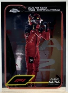 2024 Topps Chrome F1 #147 Carlos Sainz F1 Singapore Grand Prix Winner Base - Picture 1 of 2