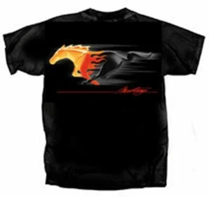 Ford Mustang Flaming Running Horse Logo T-Shirt - The COOLEST SHIRT EVER! LOOK! - Picture 1 of 2