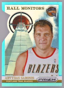 2013-14 Panini Prizm Hall Monitors Light Blue Die-Cut Arvydas Sabonis #'d /199