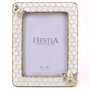 Hestia Honey Bee Honeycomb Design Photo Frame for 5" x 7" Photo - Picture 1 of 1