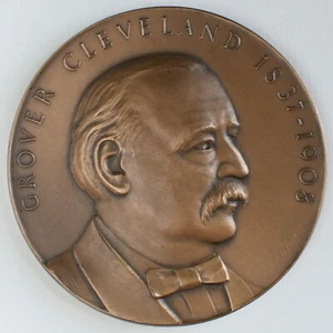 Grover Cleveland 3" (76mm) Bronze Medal (NYU Hall of Fame for Great Americans) - Picture 1 of 3