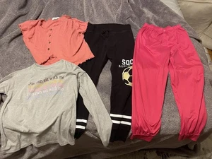 Black Soccer Pants Size 12, Pink Girls Large, Pink Xl Girls Shirt, Gray 10/12 - Picture 1 of 4