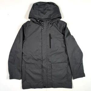 Giacca parka uomo Goodfellow & Co M grigio ardesia con cappuccio antivento impermeabile nuova con etichetta - Foto 1 di 16