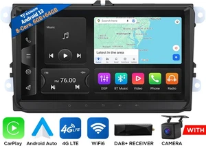 CAM+DAB+2DIN Autoradio Android 13 6+64 GPS Navi CarPlay Für VW Golf Jetta Passat - Bild 1 von 24