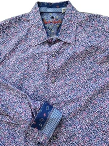 Robert Graham Floral Paisley Button Down Cotton Long Sleeve Shirt Sz XL - AC/H - Picture 1 of 12