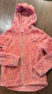 Chaqueta de Niñas SOFT POLAR Talla 7/8 Cremallera Completa Sudadera con Capucha Bolsillos Rosa Estrellas Foto 1 de 4