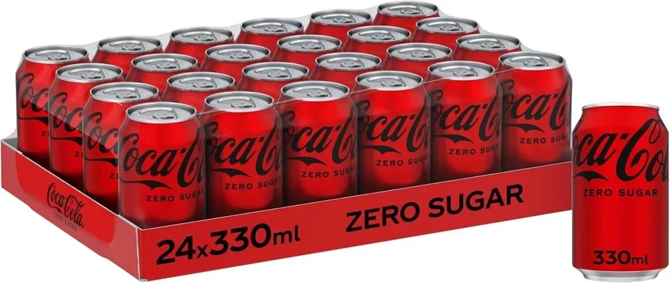 Coca Cola Zero Sugar Soft Drink Pack of 24 x 330ml - Image 1 of 1