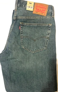 NWT MEN LEVI’S 559 0733 RELAXED STRAIGHT 100% COTTON SET @ WAIST BLUE JEANS PANT - Picture 1 of 5