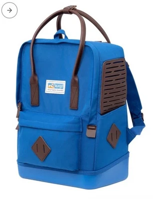 Mochila portadora Kurgo Nomad perro gato azul mochila de senderismo cuero de viaje para mascotas nueva con etiquetas Foto 1 de 4