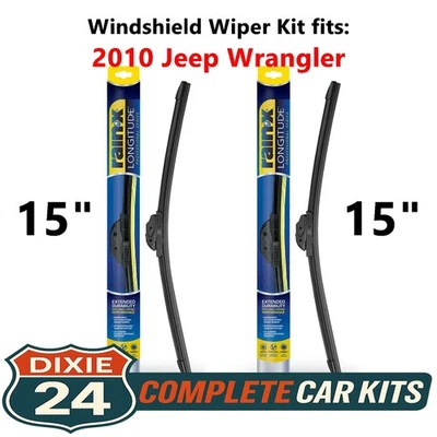 Rain-X Longitude Windshield Wiper Kit fits: 2010 Jeep Wrangler (15" & 15") Foto 1 de 4