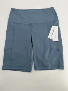 $48 YOGALICIOUS LUX Women’s Lux Tribeca 9” Activewear Shorts-Spring Blue- Medium - Picture 1 of 6