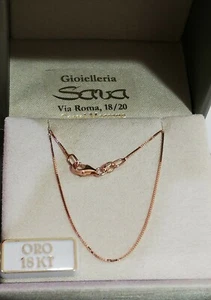 Collana veneziana in oro rosa 750 18 kt con doppia regolazione 42 e 45 cm NUOVA - Foto 1 di 12