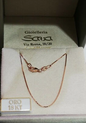 Collana veneziana in oro rosa 750 18 kt con doppia regolazione 42 e 45 cm NUOVA