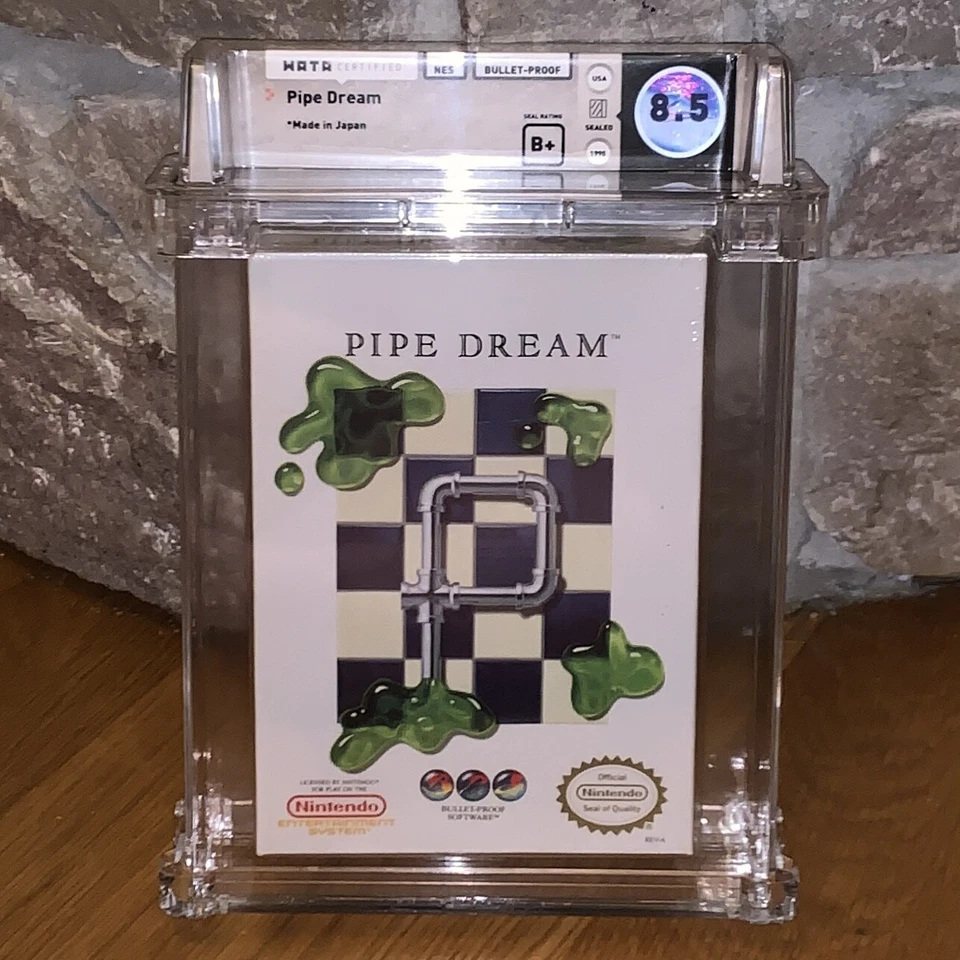 New NES Pipe Dream 1990 Factory Sealed WATA 8.5 Graded Nintendo Game - Image 1 of 3