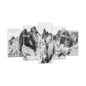 Quadro su Vetro 160x85cm Alpi neve monocromatico Stampe Immagini Moderni Murale - Foto 1 di 10