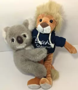Vintage Busch Gardens Lion & Koala Toy Factory 7" to 11" - Picture 1 of 16