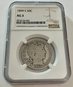 1899 S Barber Half Dollar NGC-AG3 Free Shipping! - Picture 1 of 4