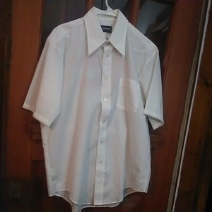 Vtg Manhatten Men's Short Sleeve Shirt Sz L White Button up Winchester Western - Picture 1 of 8