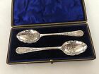 Cased Pair Of Highly Decorated Berry Spoons (bs-19e)