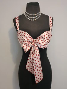 SUJETADOR VICTORIA'S SECRET COPA ABIERTA SATINADO SIN FORRO BALCONET LAZO CORAZÓN Grande 32-38 NUEVO CON ETIQUETAS - Imagen 1 de 20