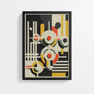 Bauhaus Style Print Poster, Retro Art, Geometric Art, Gallery Poster, Wall Decor - Picture 1 of 13