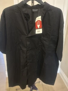 Chef Works Black Short Sleeve Vented Professional Chef Jacket Shirt Unisex Med - Picture 1 of 5