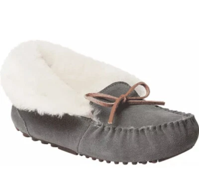Mocassim Fireside By Dearfoams Feminino Moc Cinza Tamanho 8 #75134FSBX Novo - Imagem 1 de 4