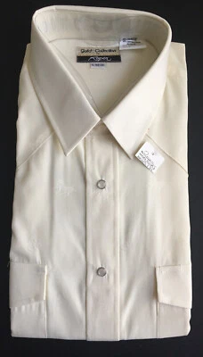 Camisa a Presión De Colección Nueva Con Etiquetas Colección Dorada Por Roper Pearl L 16.5x34 Caballo Amarillo Claro Foto 1 de 4