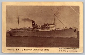Postkarte SS Stadt Birmingham & Chattanooga Savanah Line Dampfschiff verschickt 1940 - Bild 1 von 2