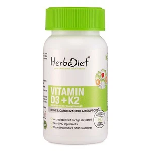 Vitamin D3 and K2 5000 IU 90mcg Cholecalciferol MK-7 Capsules Immune Support - Picture 1 of 4