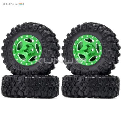 4pcs 1.0 inch Wheel Rim 52×19mm Tire Tyre for RC 1/24 Axial SCX24 FCX24 Baja MTZ - Image 1 of 3