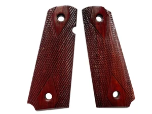 Gorgeous Diamond Checker Hardwood Grip For Colt 1911 Full Size Kimber Clones New - Picture 1 of 8