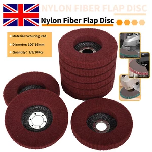 100mm Nylon Fiber Flap Polishing Wheel Disc Buffing Pad 320# For Angle Grinder - Picture 1 of 8