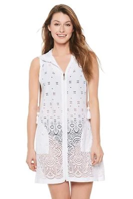 Top de natación con ojales con capucha blanco M de Dotti para mujer Foto 1 de 2