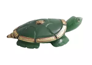 4,25 Zoll Schildkröte Statue handgeschnitzt Aventurin Stein verziert Tierstatue - Bild 1 von 6