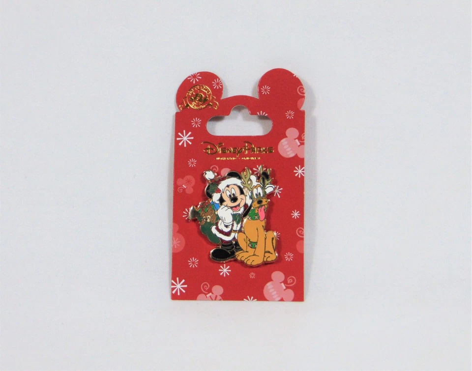 Disney Feliz Navidad Fiestas Santa Mickey y Plutón Con Oso Duffy Prendedor RARO Foto 1 de 1