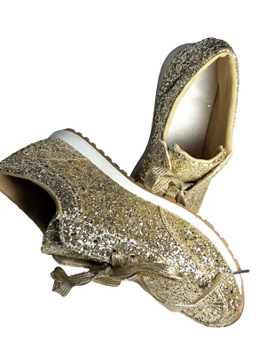 金色闪光运动鞋 网球鞋 服装 舞蹈 EU 40 US 8.5 — 第 1/4 张图片